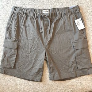 Abound Mens Elastic Waist Cargo Shorts- Grey Steel